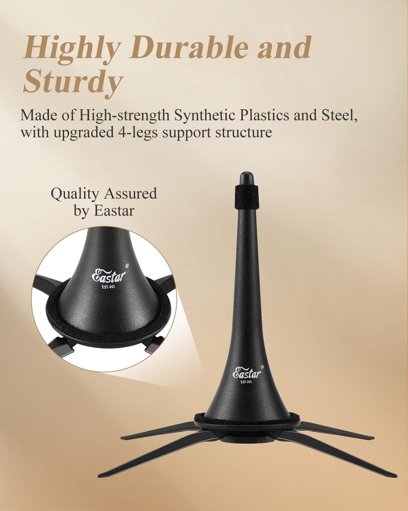 Eastar Clarinet Stand Portable Detachable Holder Bracket with Storage Bag, EST-003, Black - Image 2
